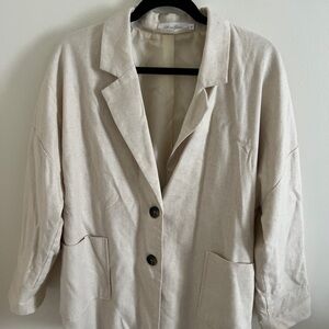 All in Favor Cream Blazer Classic Structured Design